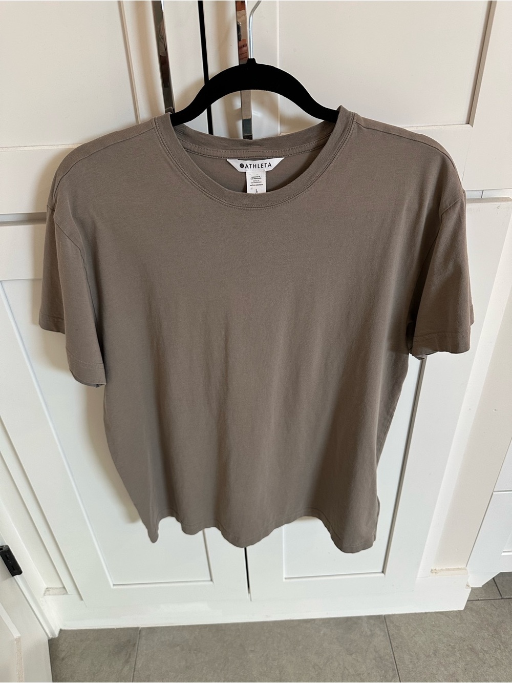 Athleta Mortar Mushroom True Cotton Short-Sleeve Crew Tee Size Large